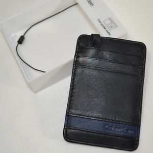 Calvin Klein Accessories - CALVIN KLEIN Black Blu Leather Front Pocket Wallet Calvin Klein Accessories - CALVIN KLEIN Black Blu Leather Front Pocket Wallet